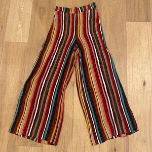 Free People Multicolor Striped Wide Leg Pants